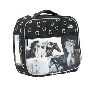 Lunch Box - Black & White Horses