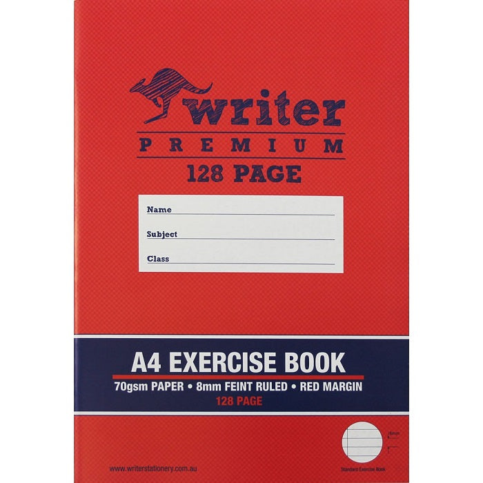 A4 Exercise Book - 128 Page - with Red Margin