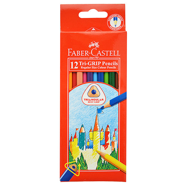 Coloured Pencils - Faber Tri-Grip Pack 12