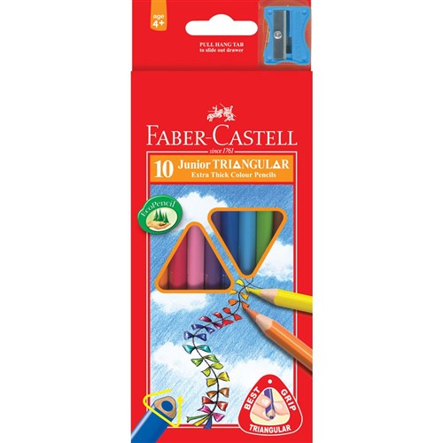 Coloured Pencils - Faber Junior Tri-Grip Pack 10