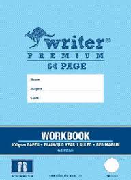 Writer Premium Work Book - Plain / Qld Year 1 Ruled - 64 Page