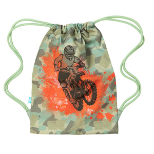 Drawstring Sports Bag - Camo Biker