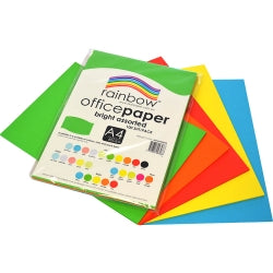 Coloured Paper - Brights Assorted - A4 80gsm - 100 Pack