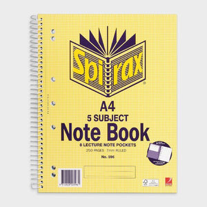 5 Subject Notebook A4 - Spirax - 250 Page