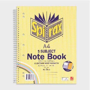 5 Subject Notebook A4 - Spirax 596C - 250 Page